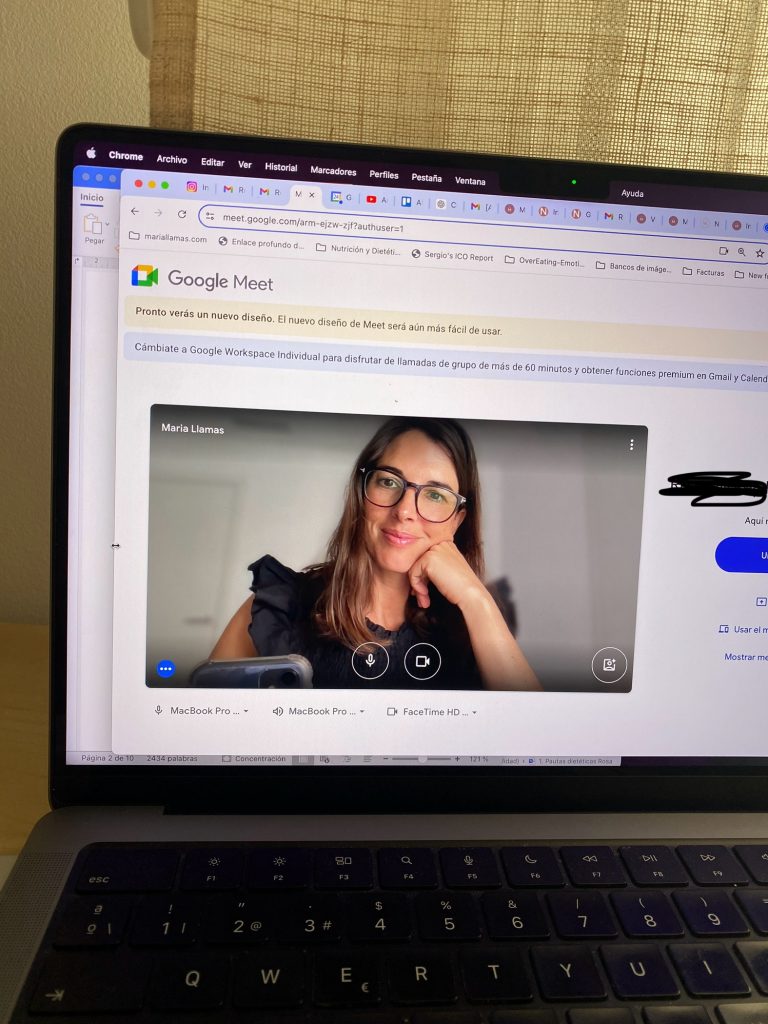 Consulta de nutrición online con María Llamas por videollamada
